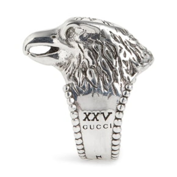 Gucci Anger Forest Eagle Head Ring In Sterling Silver - Picture 4 of 10